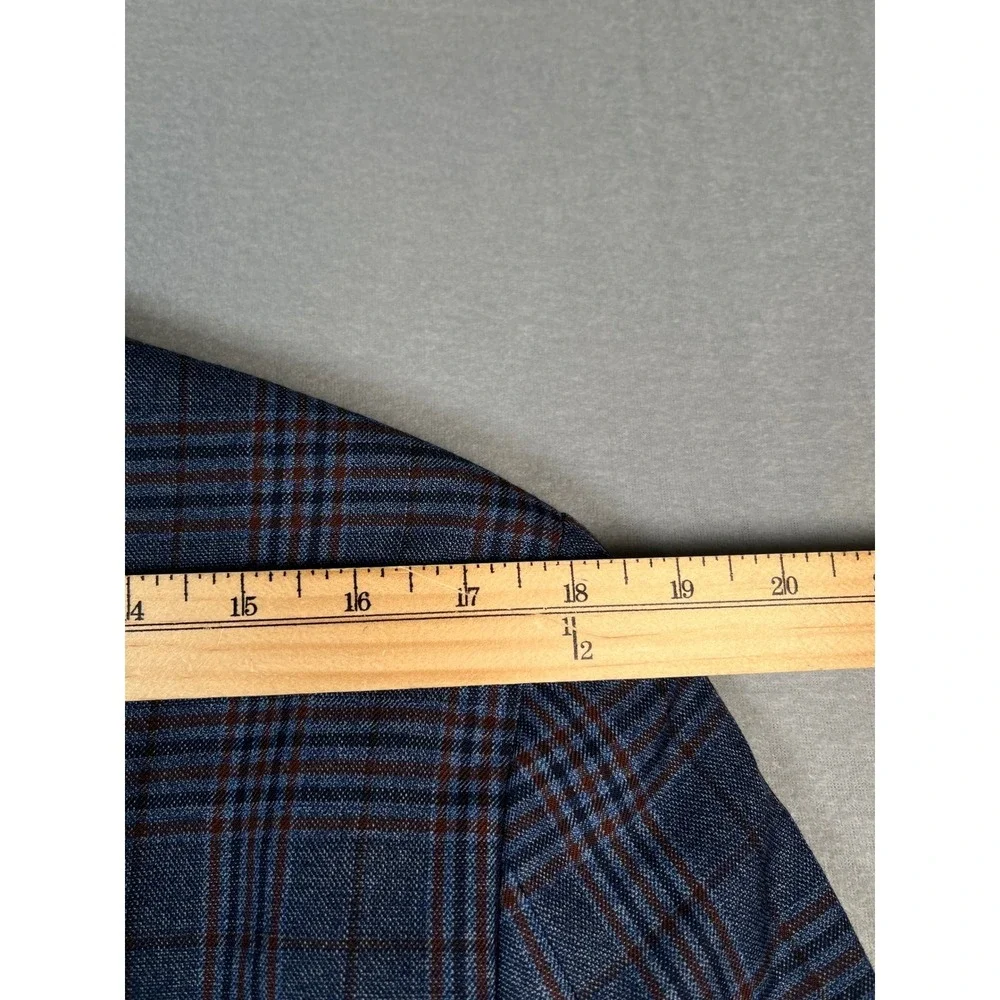 Mantoni Blazer Men 40R Super fine Vergin Wool Jacket Blue Red Plaid Sport Coat‎